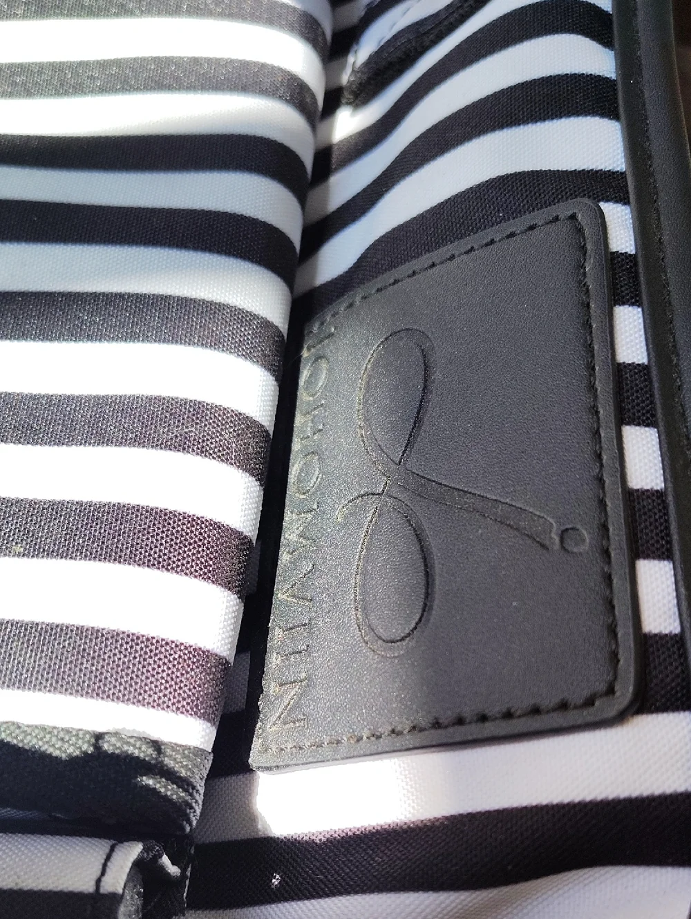 Black and White Striped Pet Carrier Bag
